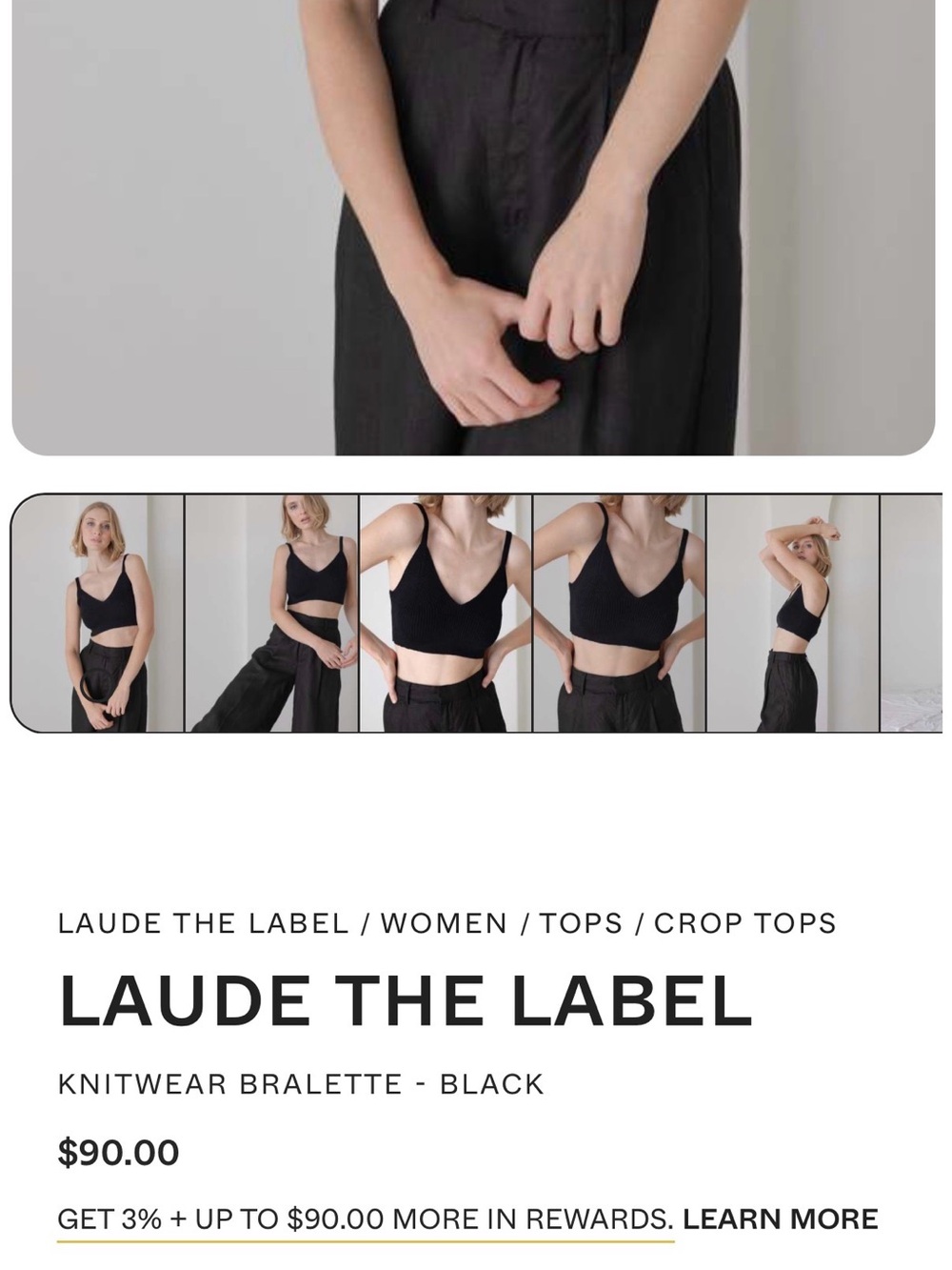 Laude the Label Black Bralette